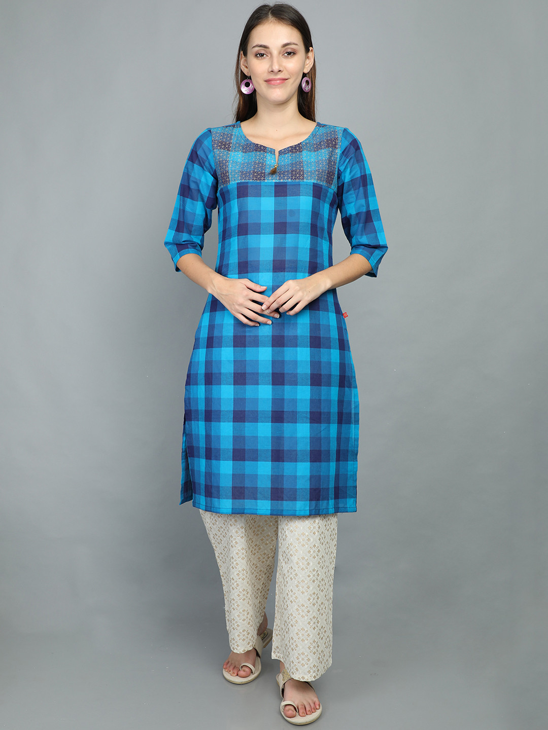 

Marcia Women Blue Printed Kurta