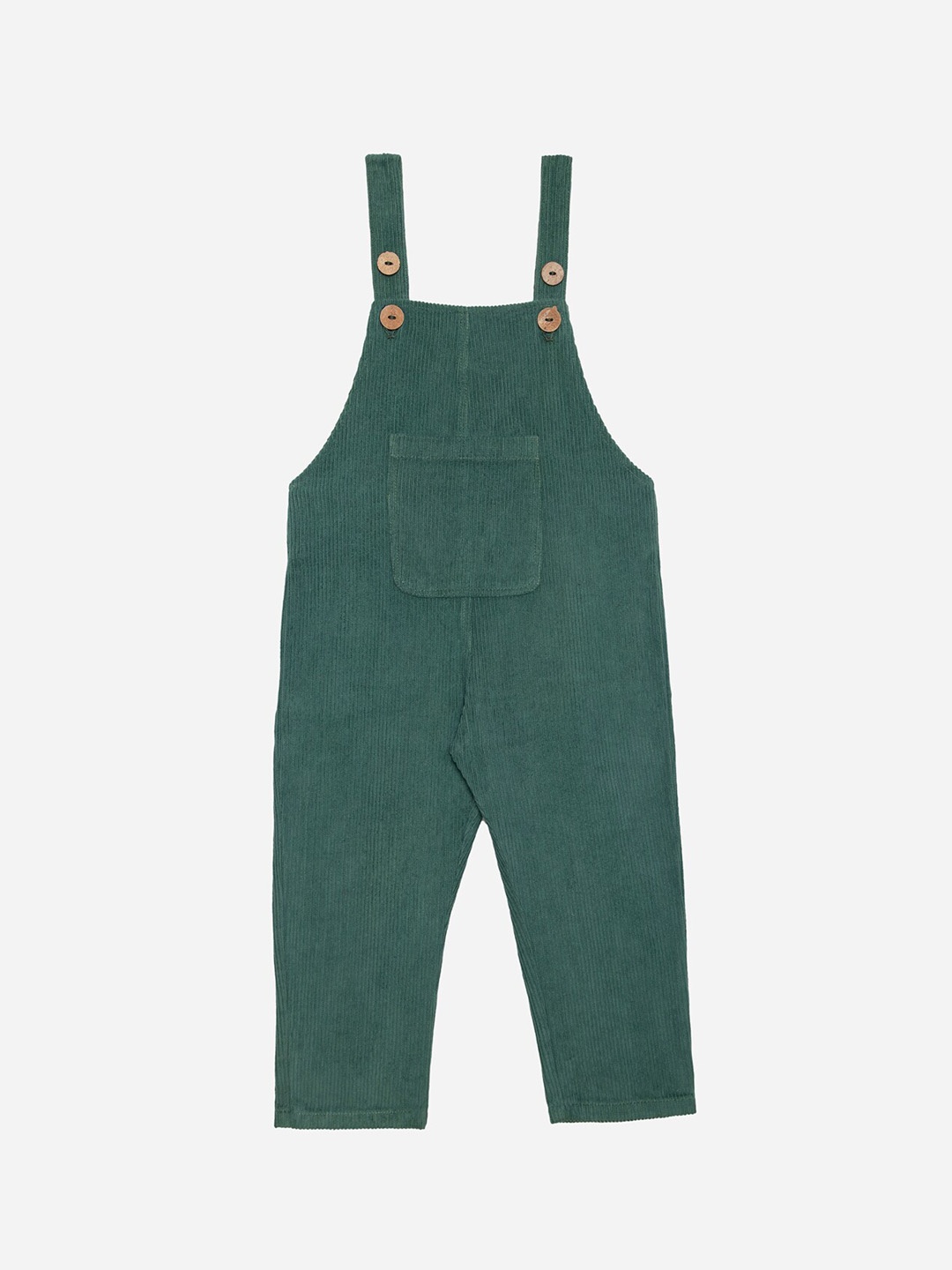 

Jungleebilli Infants Green Solid Pure Cotton Dungaree