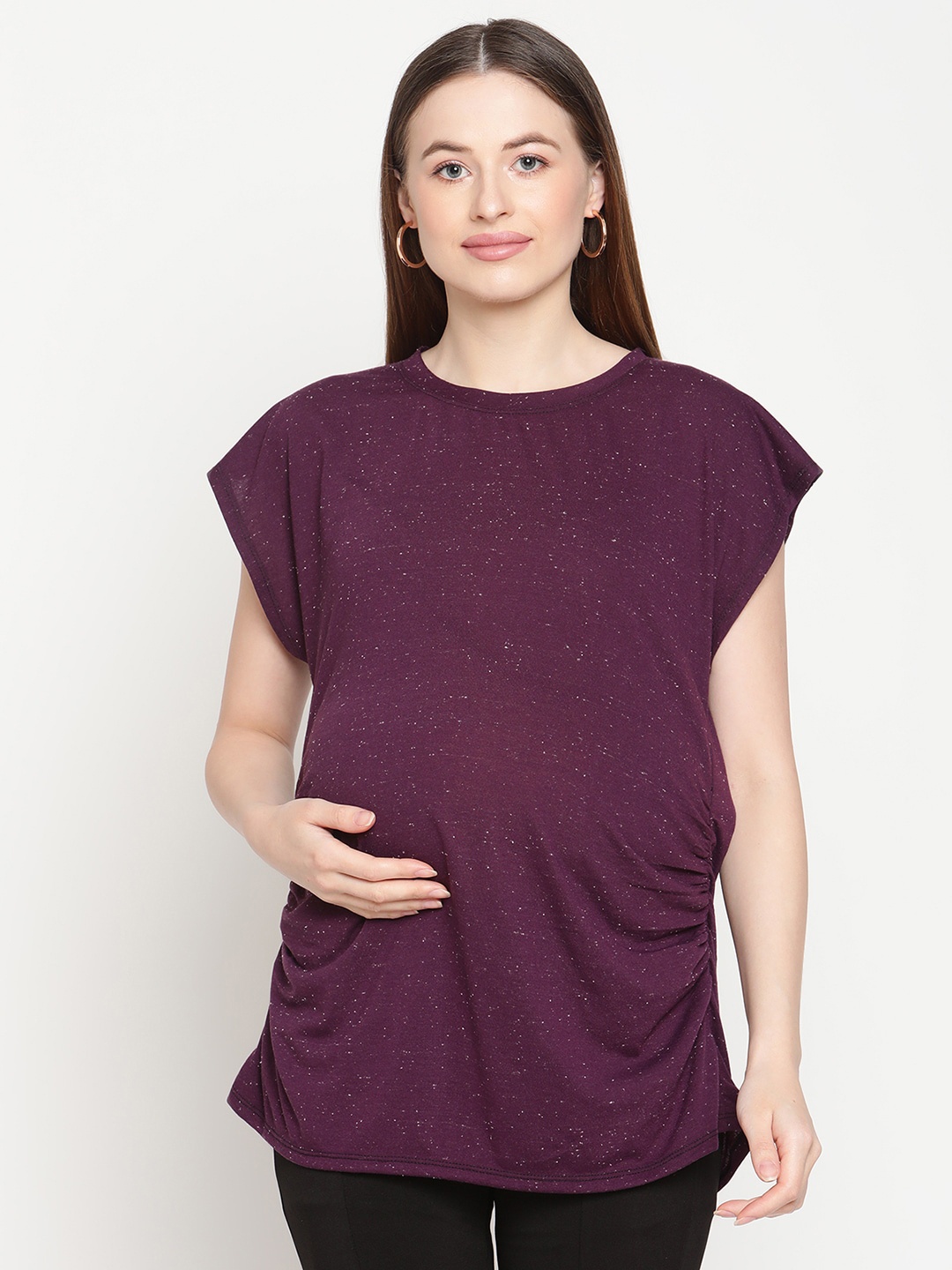 

Rute Purple Solid Maternity Top