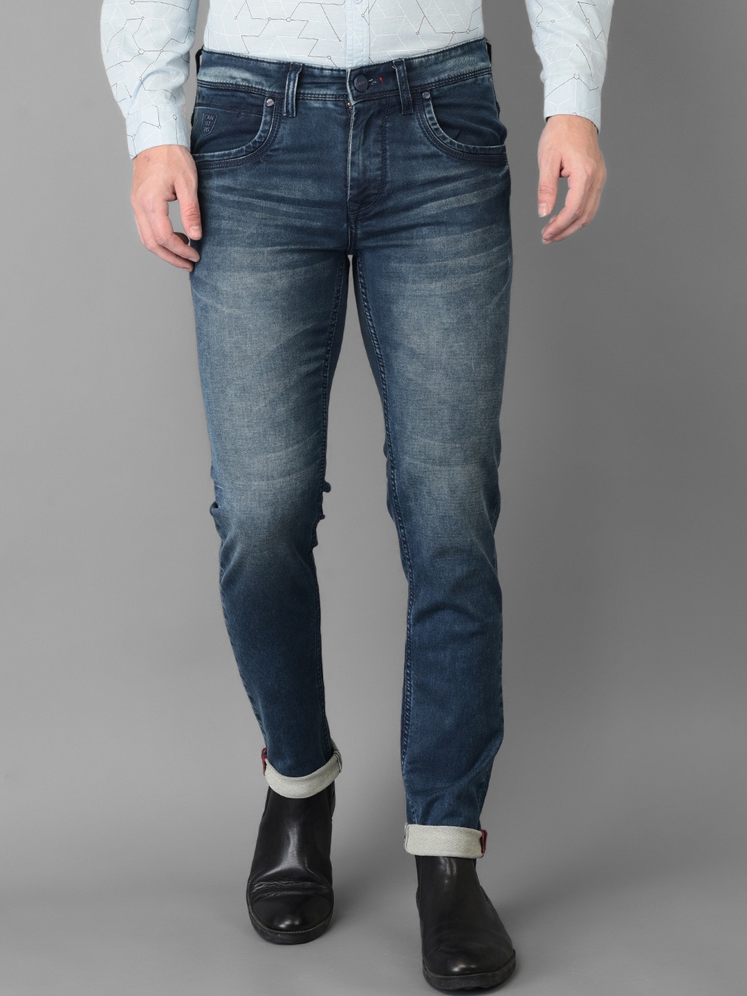 

Canary London Men Blue Smart Skinny Fit Low-Rise Heavy Fade Stretchable Jeans
