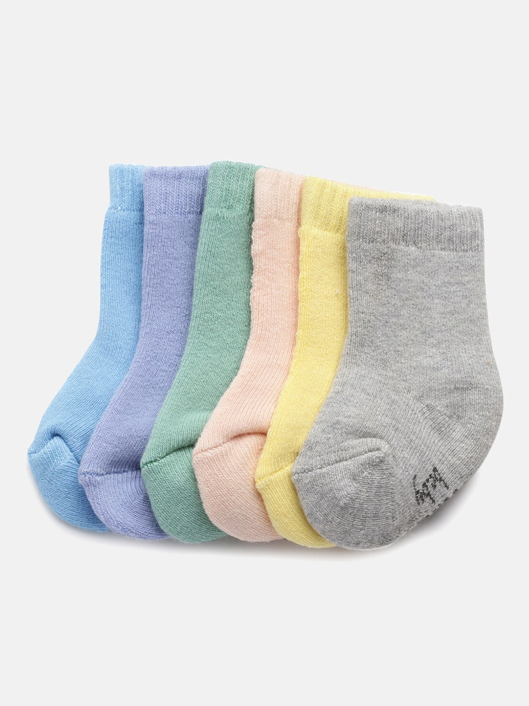 

OOKA Kids Pack of 3 Above Ankle Cool Colours Cotton Socks, Blue