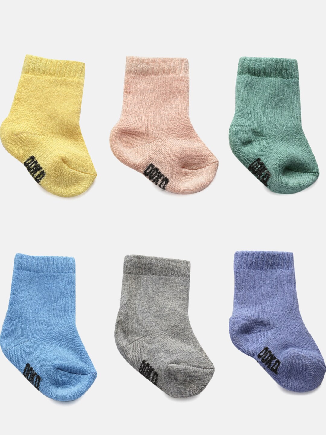 OOKA Kids Pack of 3 Above Ankle Cotton Socks, Purple