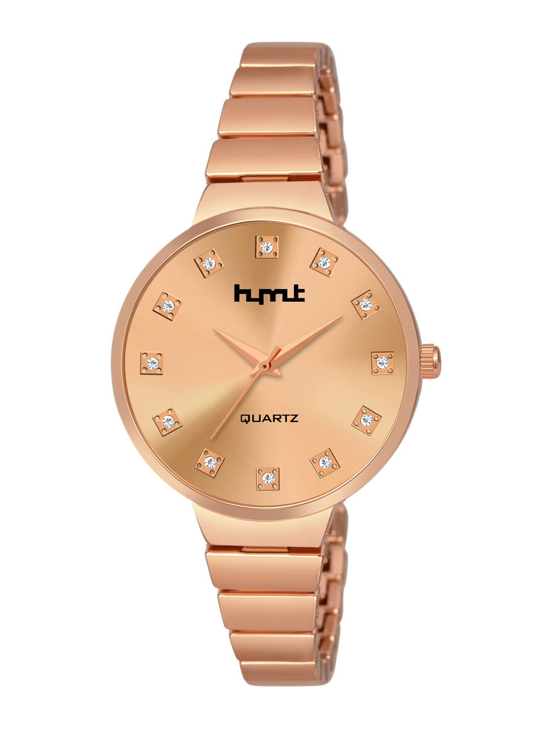 

HYMT Women Brown Embellished Dial & Stainless Steel Straps Analogue Watch HMTY-8010, Rose gold