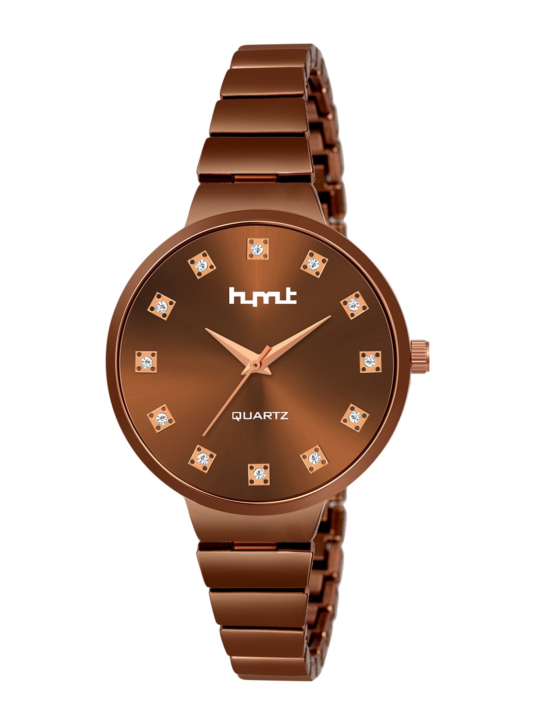 

HYMT Women Brown Embellished Dial & Stainless Steel Analogue Watch HMTY-8012