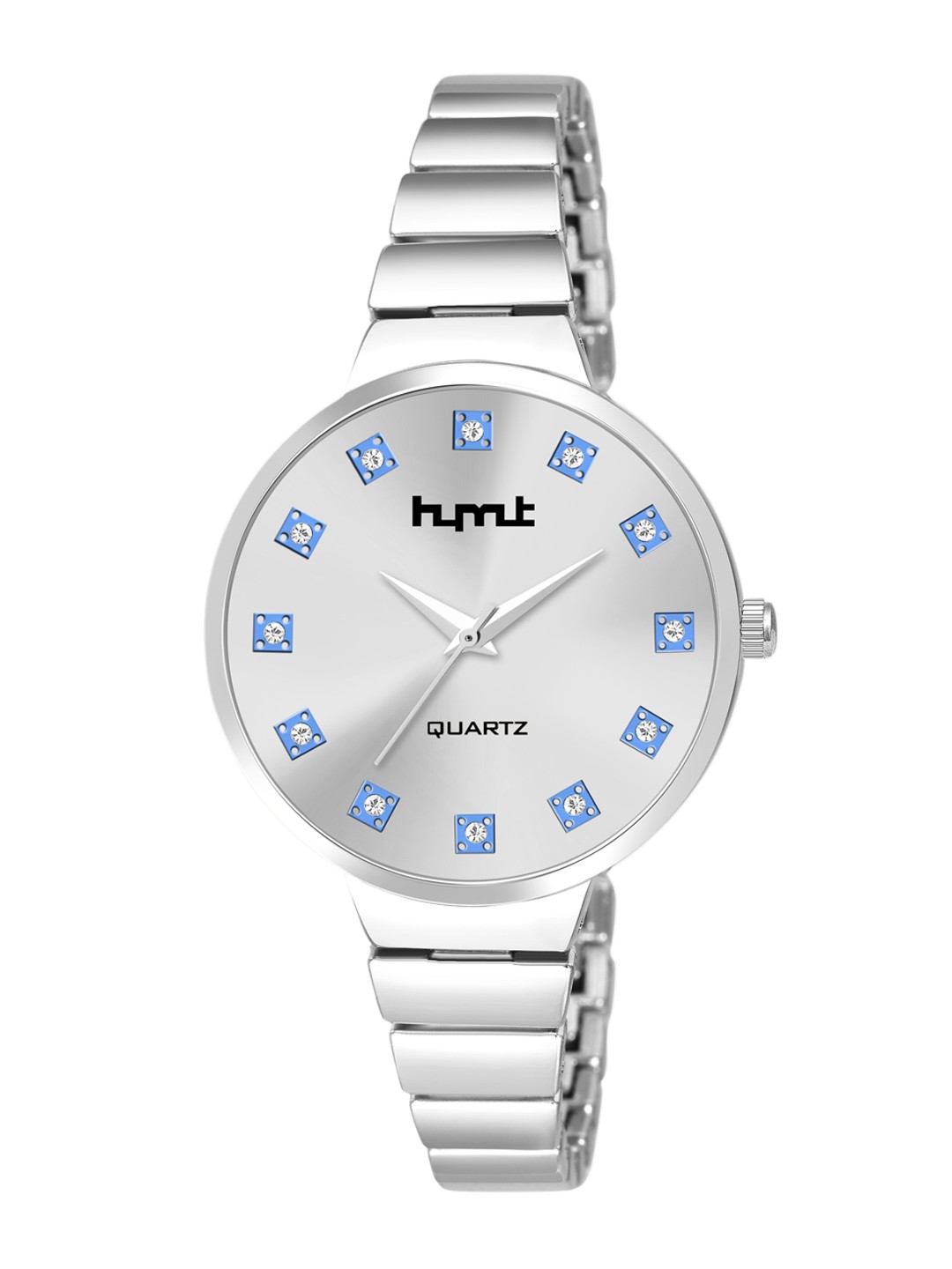 

HYMT Women Blue Embellished Dial & Stainless Steel Straps Analogue Watch HMTY-8009, Silver