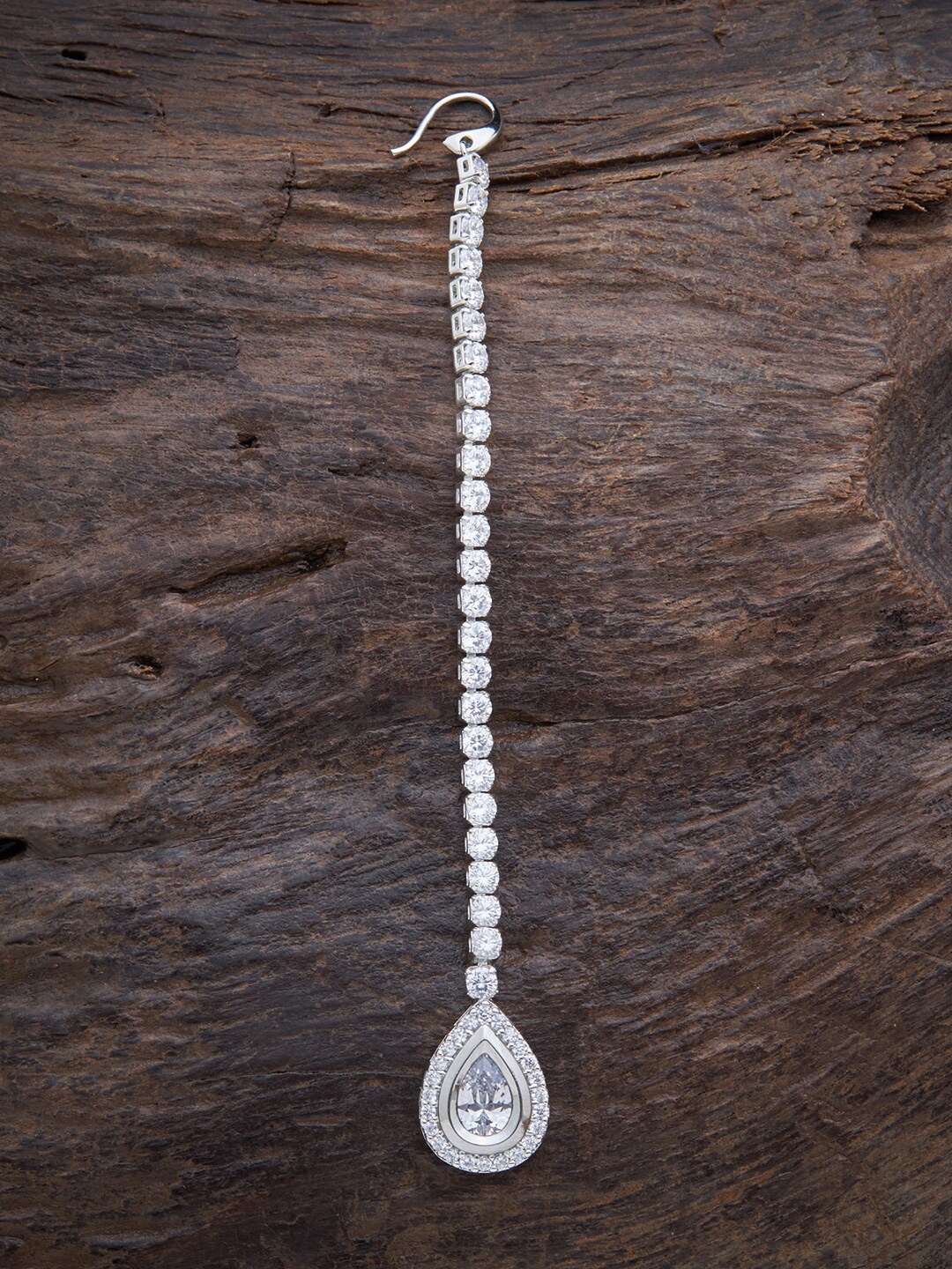 

Kushal's Fashion Jewellery White Cubic Zirconia Maang Tikka
