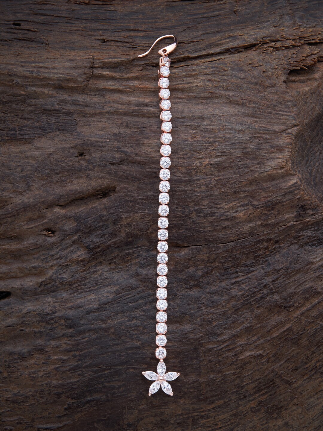 

Kushal's Fashion Jewellery Women White Embellished With Cubic Zirconia Mang Tikka