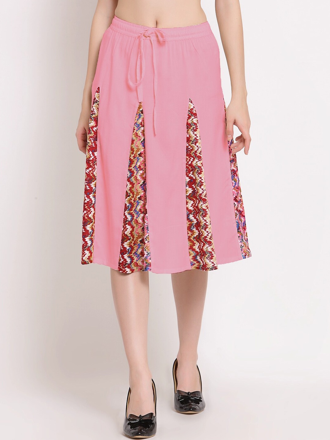 

PATRORNA Women Plus Size Pink & Red Flared Skirts