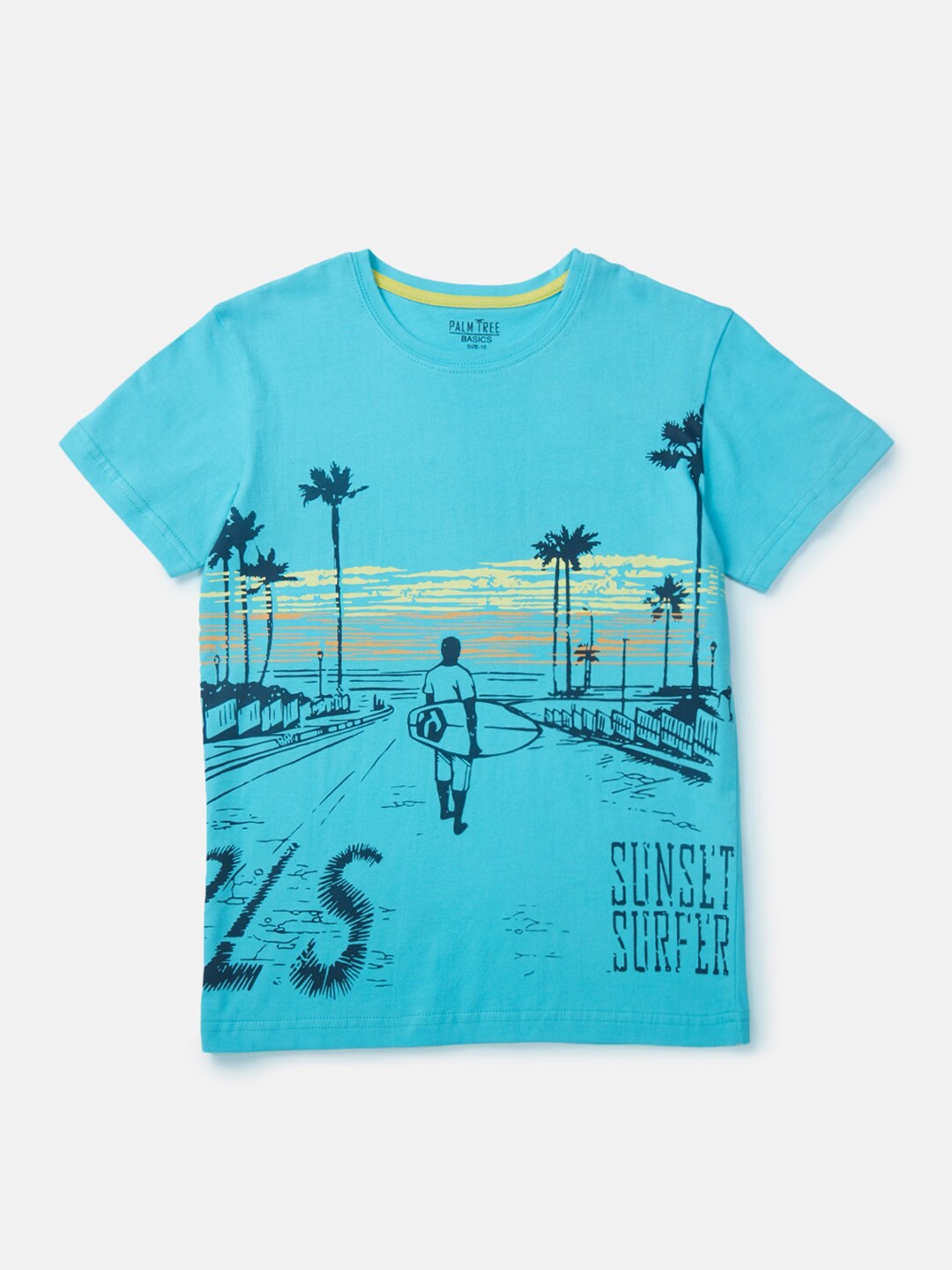 

Palm Tree Boys Blue Printed T-shirt