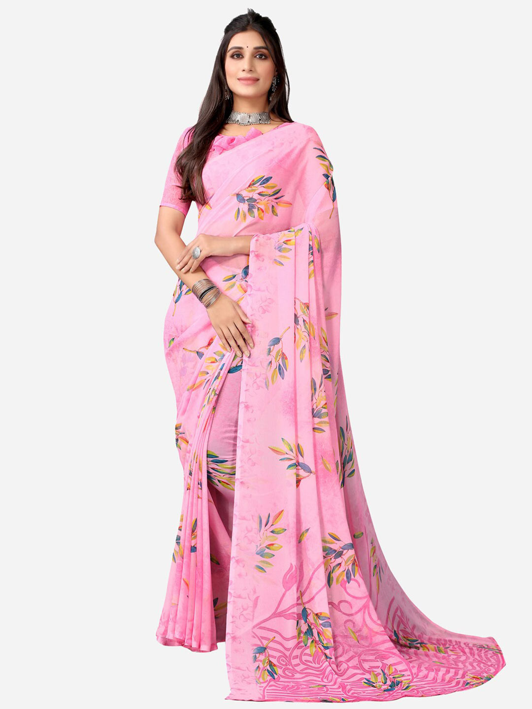 

KALINI Pink Floral Saree