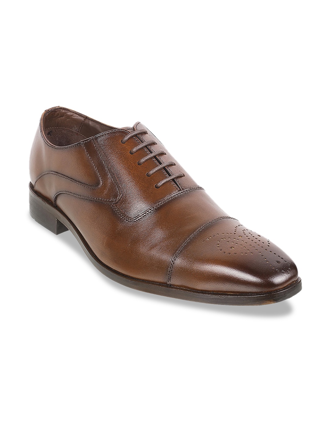 

DAVINCHI Men Brown Solid Formal Derbys