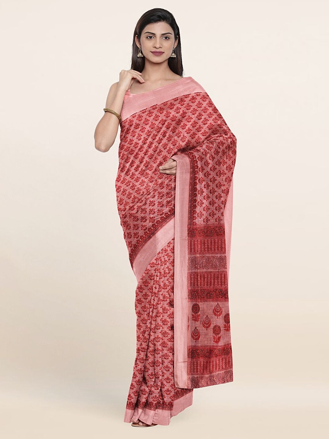 

Pothys Pink Floral Saree