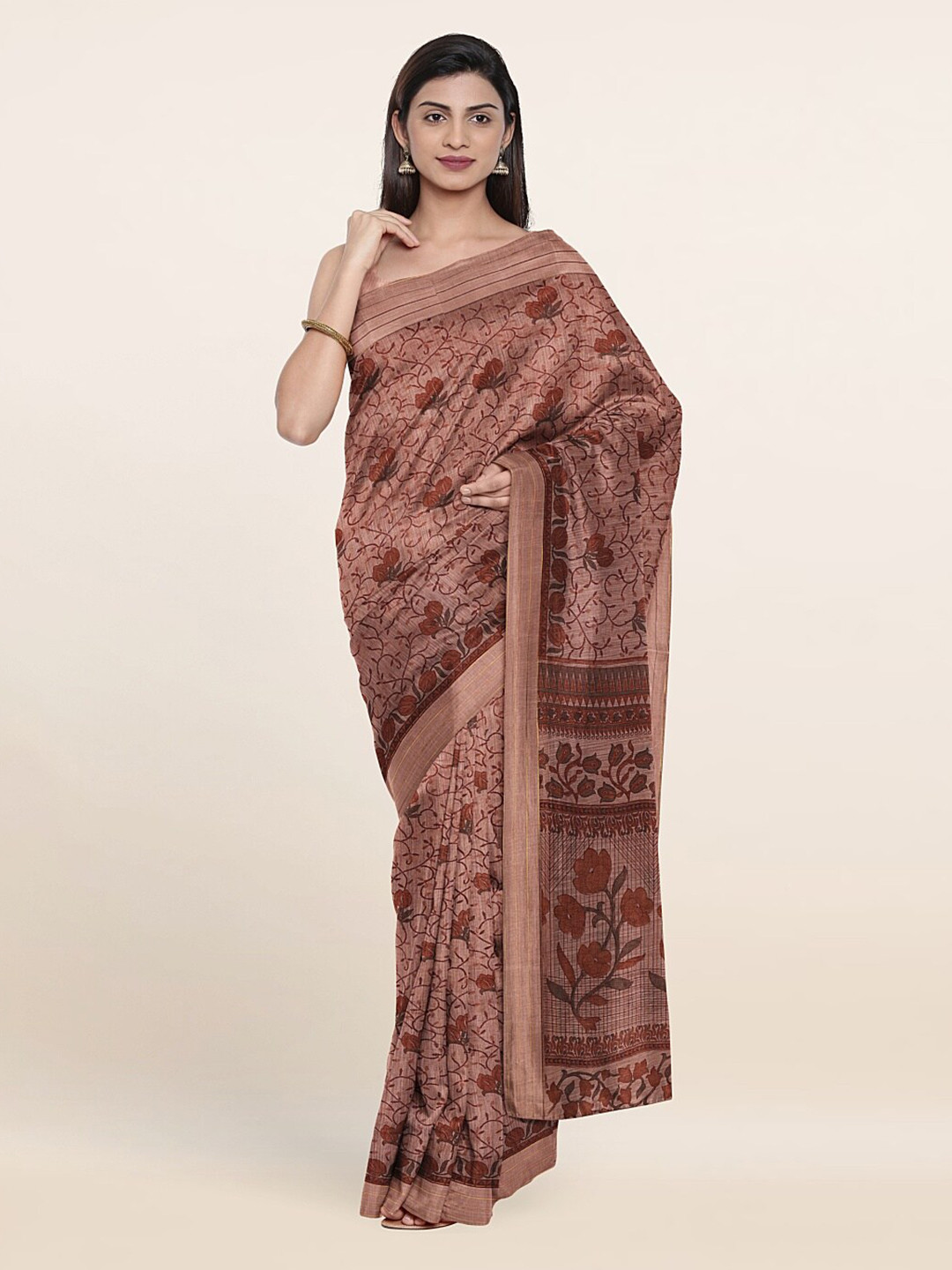 

Pothys Brown Floral Saree