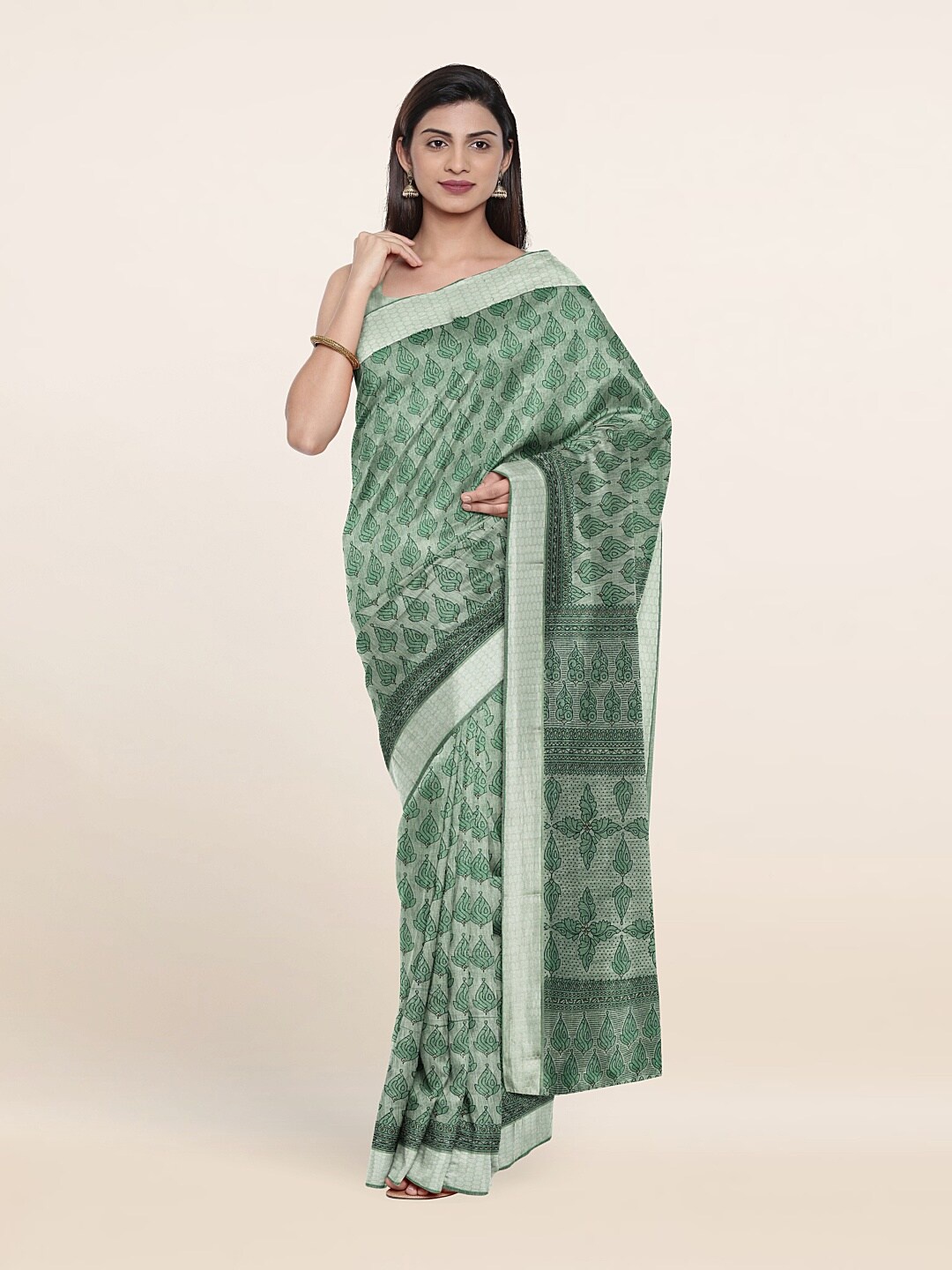 

Pothys Green Floral Saree