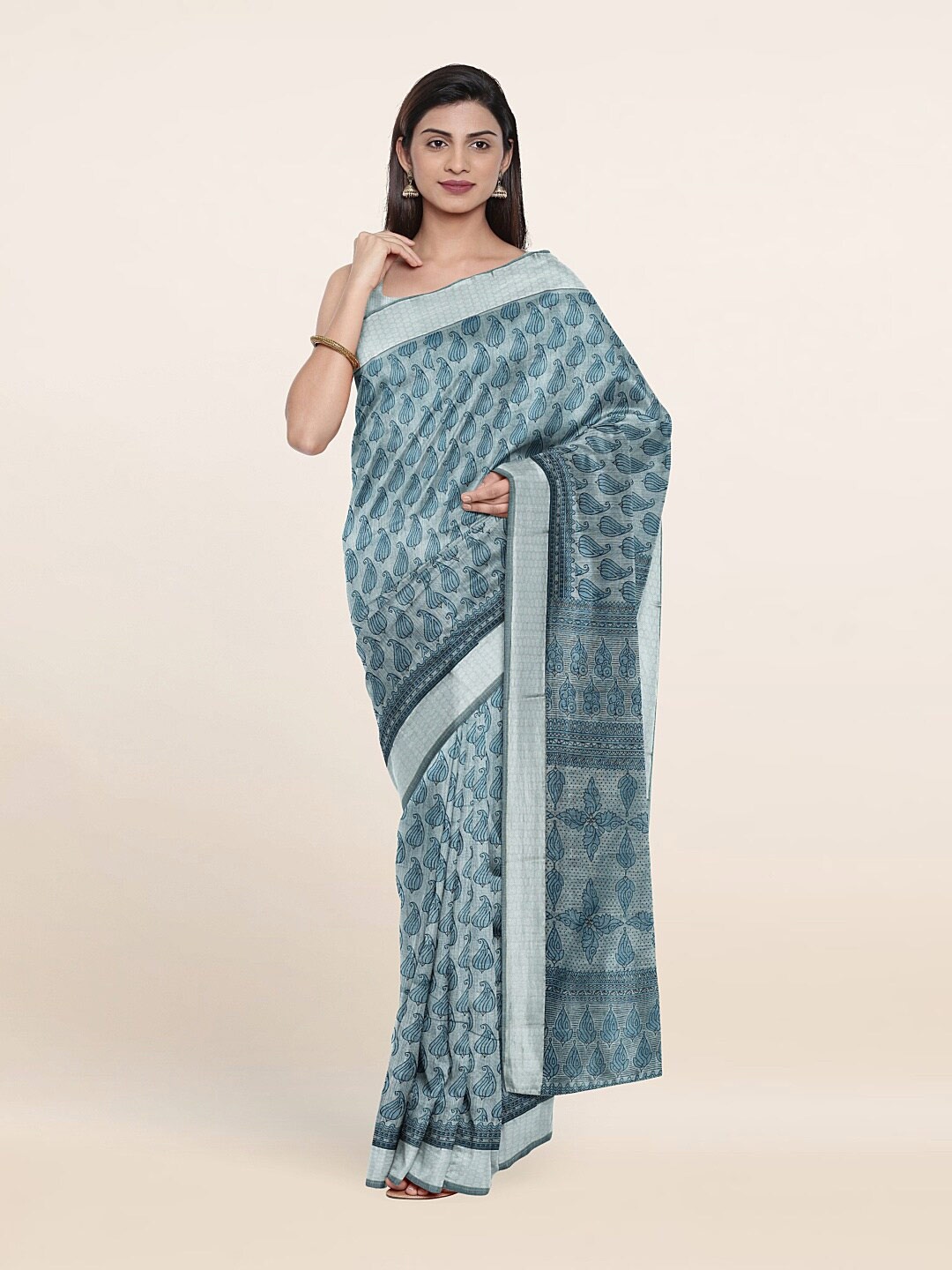 

Pothys Blue Floral Saree