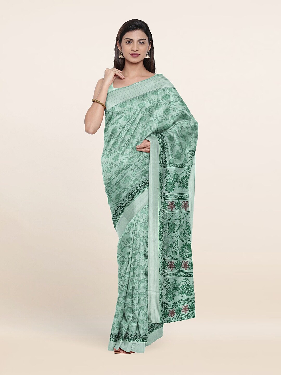 

Pothys Green Floral Saree