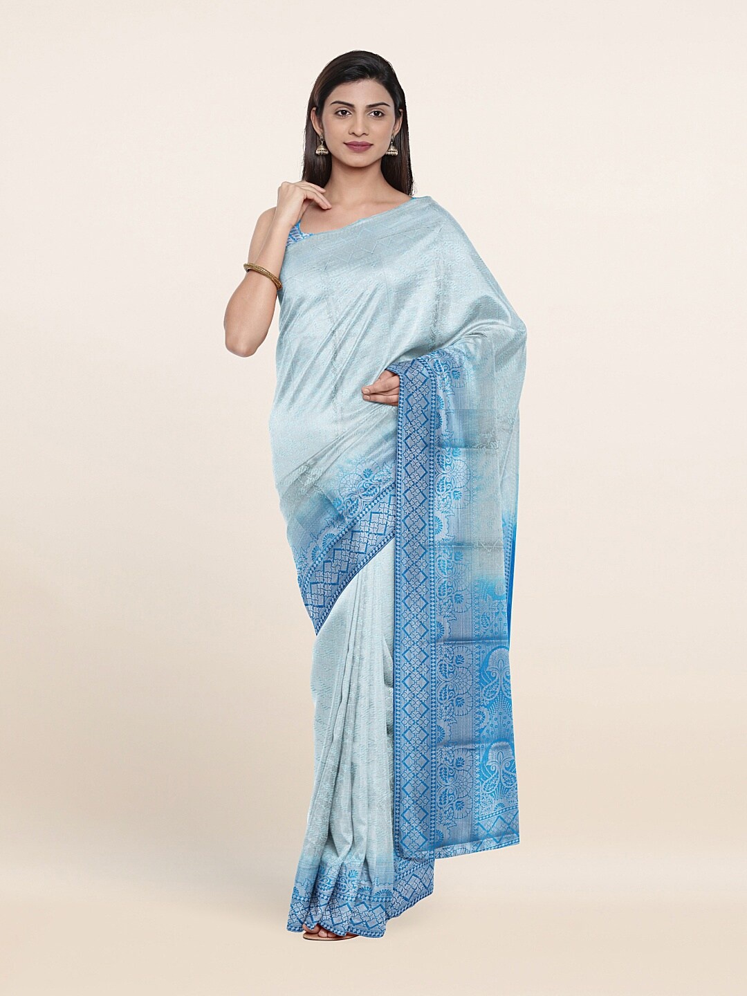 

Pothys Blue & Grey Woven Design Zari Art Silk Saree