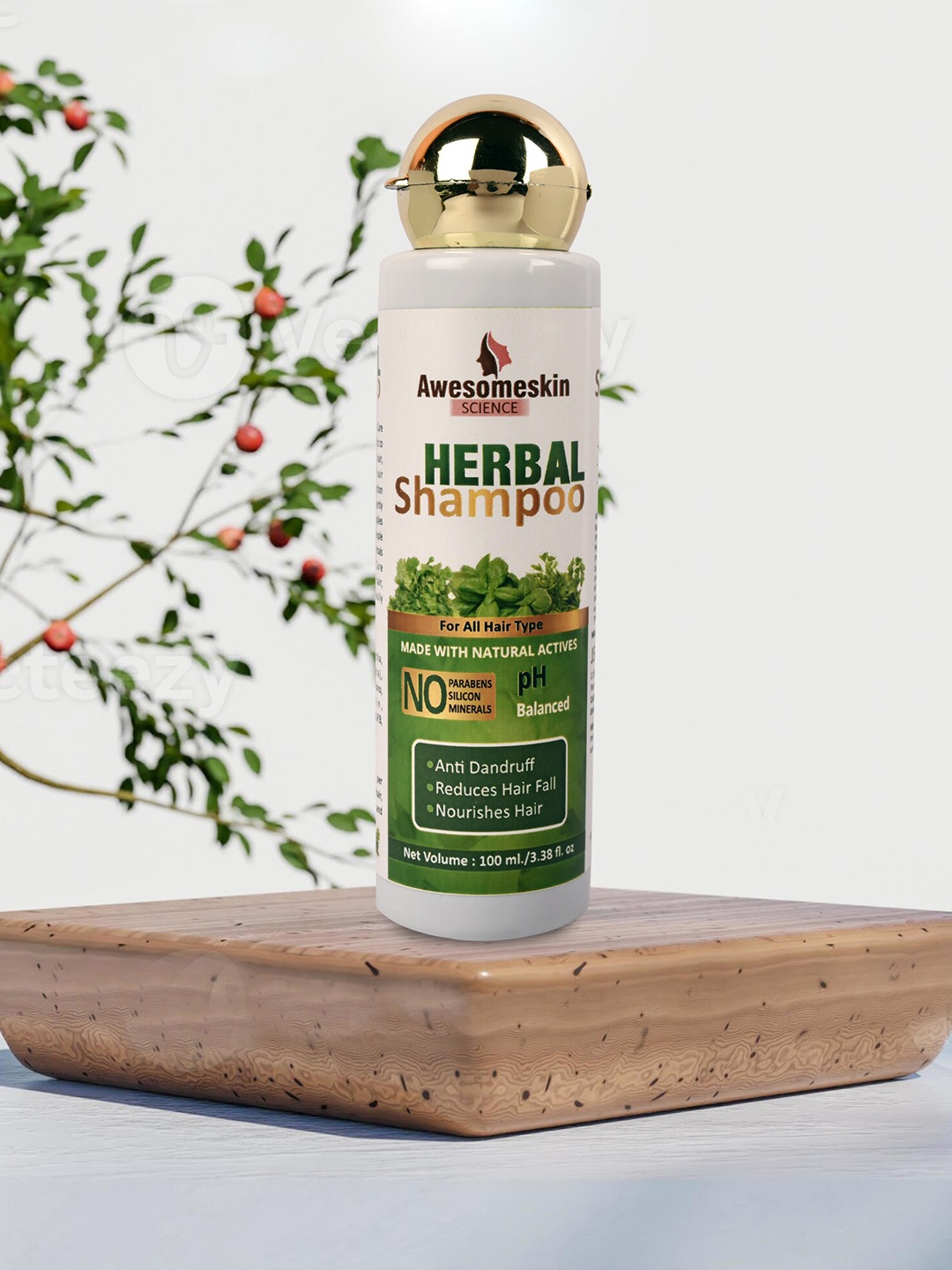 

Awesomeskin Science Herbal Shampoo for All Hair Type 100 ml, Green