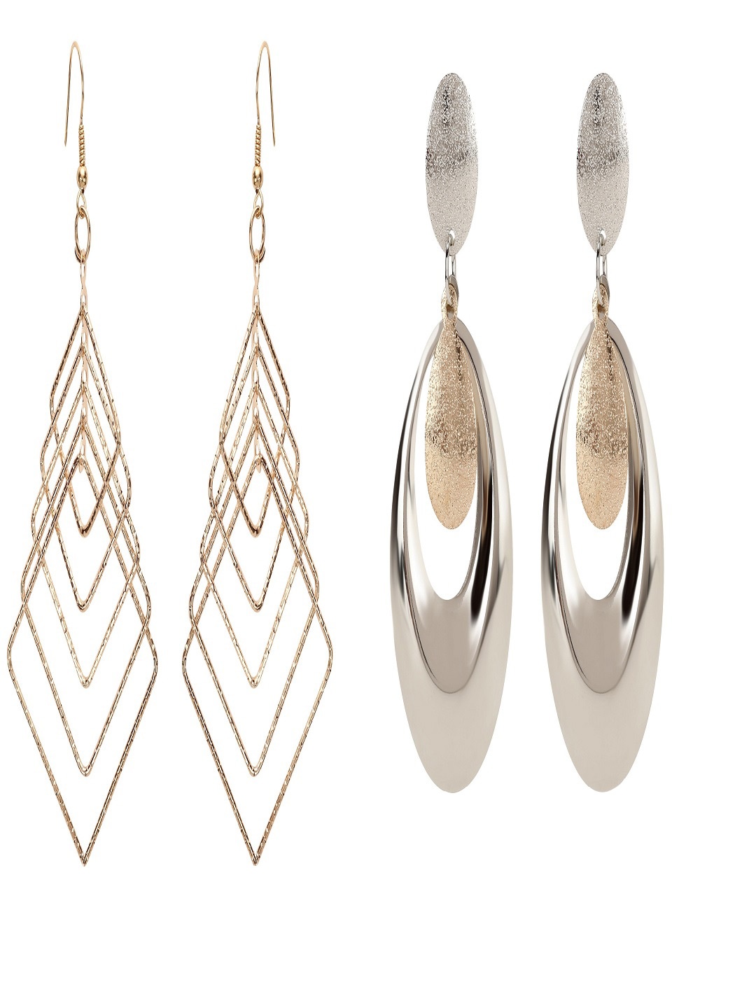 

CHOCOZONE Gold-Plated Contemporary Drop Earrings