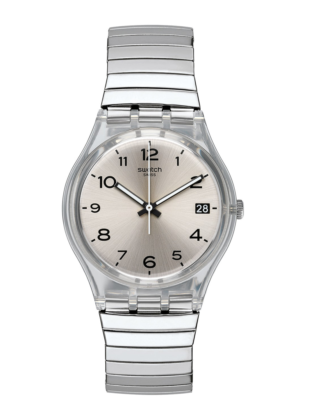 

Swatch Unisex Grey Dial & Stainless Steel Straps Analogue Watch GM416A