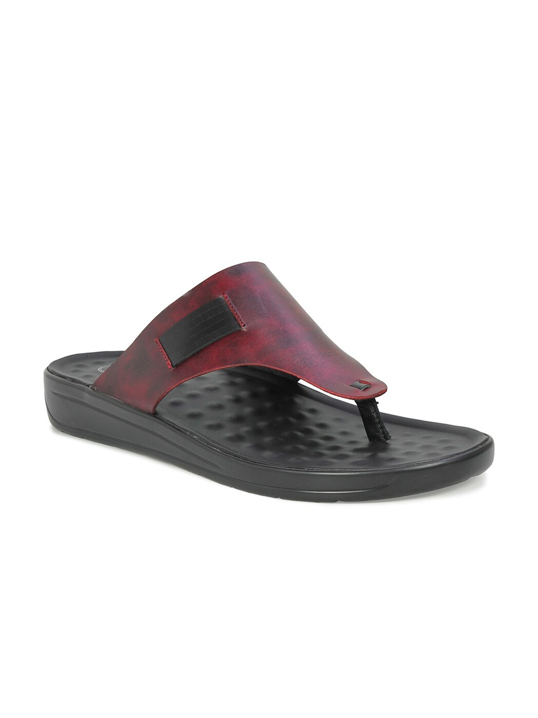 

PRIVO by Inc.5 Men Maroon & Black Comfort Sandals