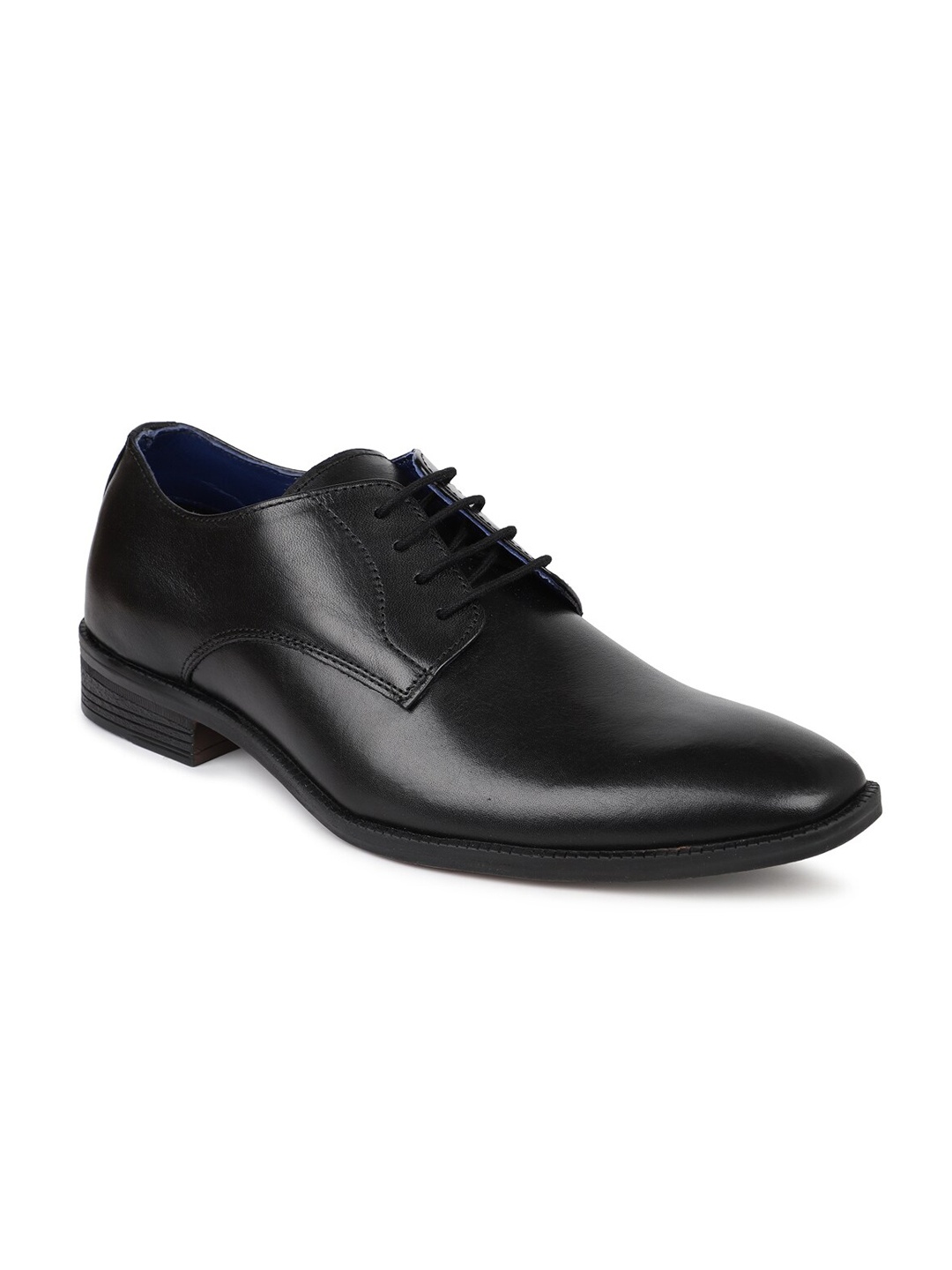 

PRIVO by Inc.5 Men Black Leather Formal Derbys
