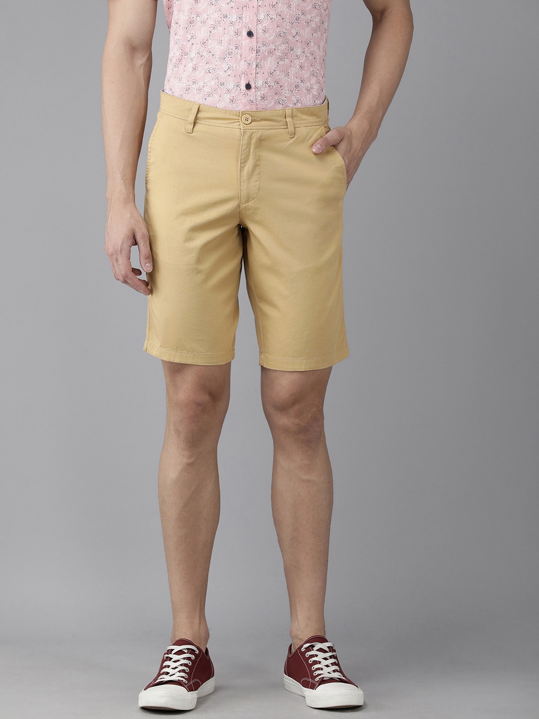 

Van Heusen ACADEMY Men Beige Chino Shorts