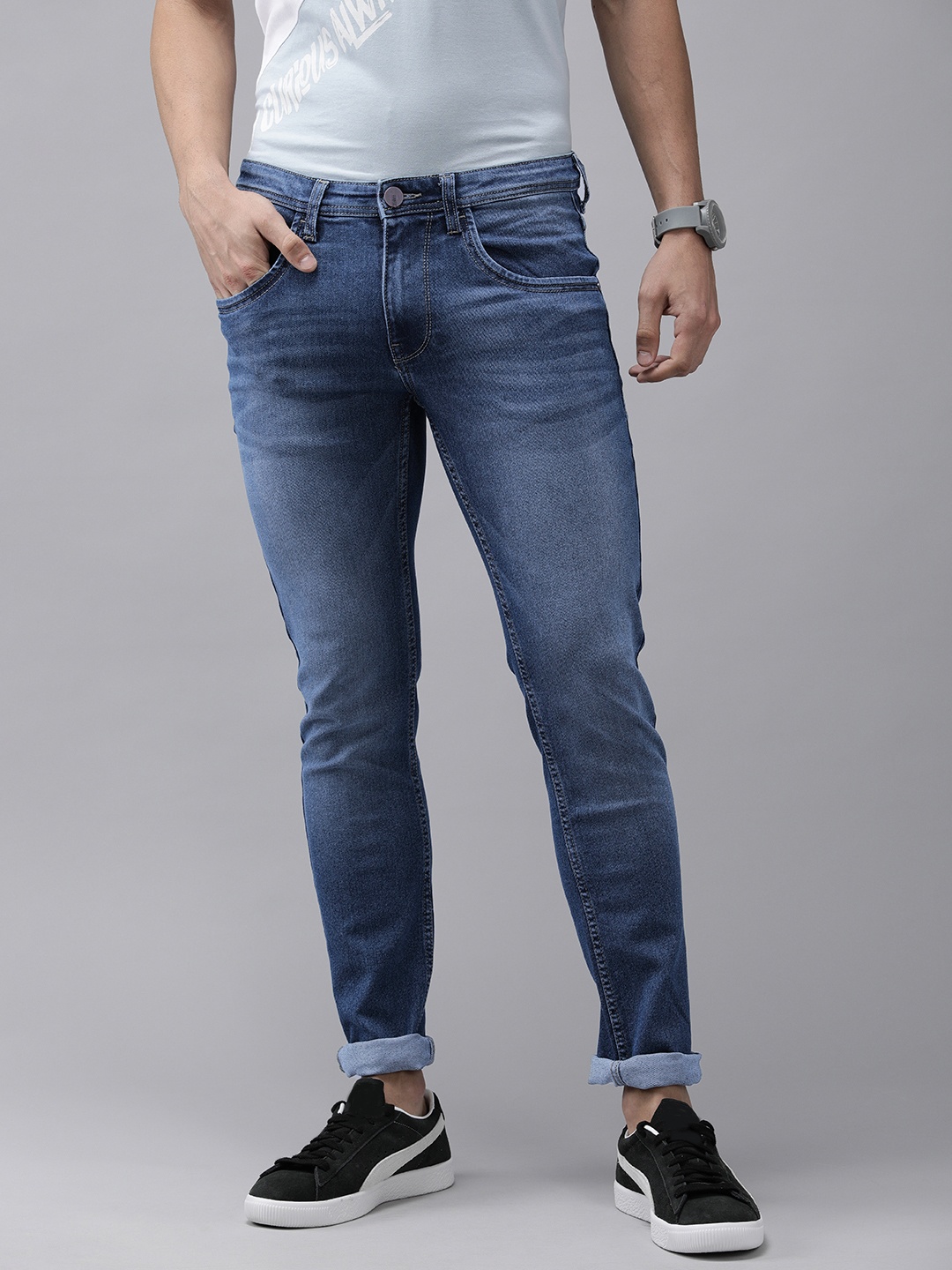 

Van Heusen ACADEMY Men Blue Skinny Fit Light Fade Stretchable Jeans