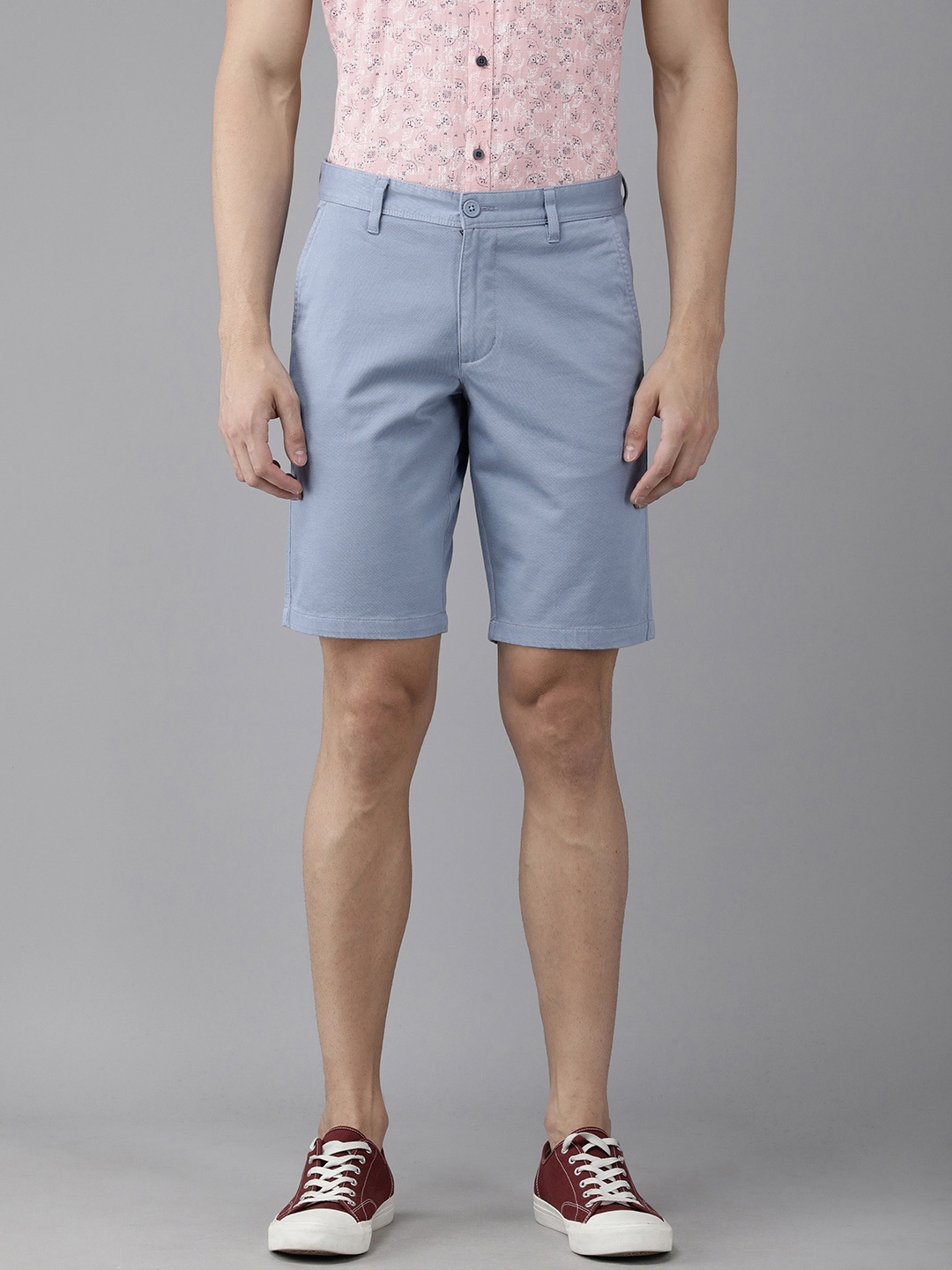 

Van Heusen ACADEMY Men Blue Low-Rise Shorts