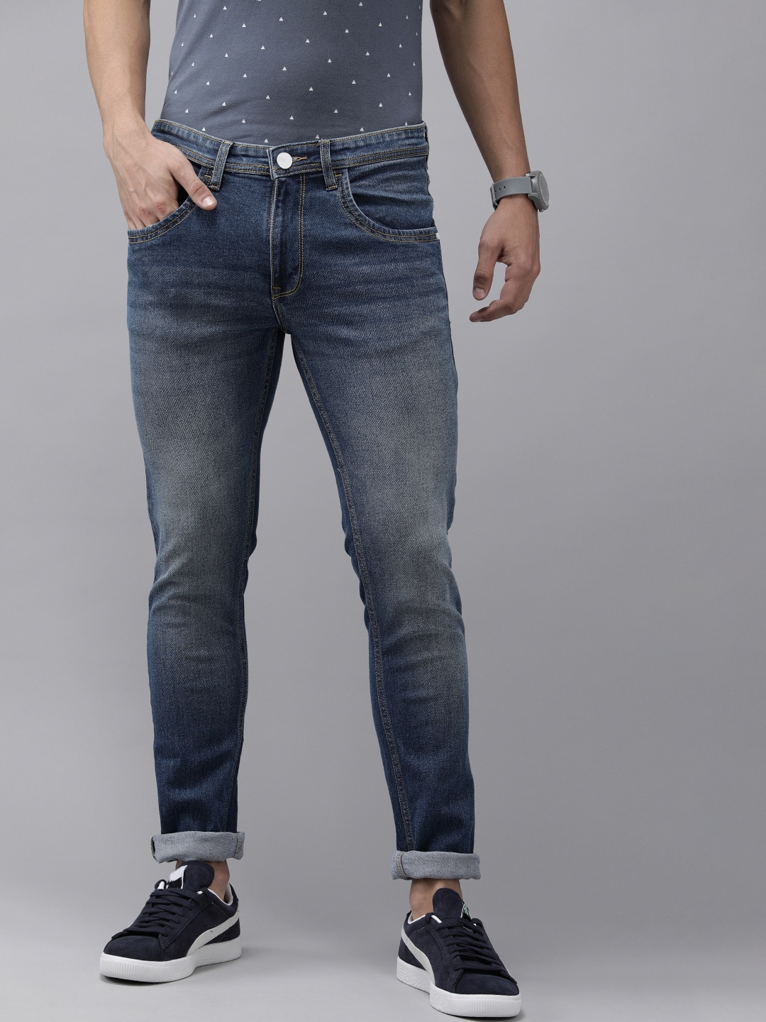 

Van Heusen ACADEMY Men Blue Skinny Fit Light Fade Stretchable Jeans