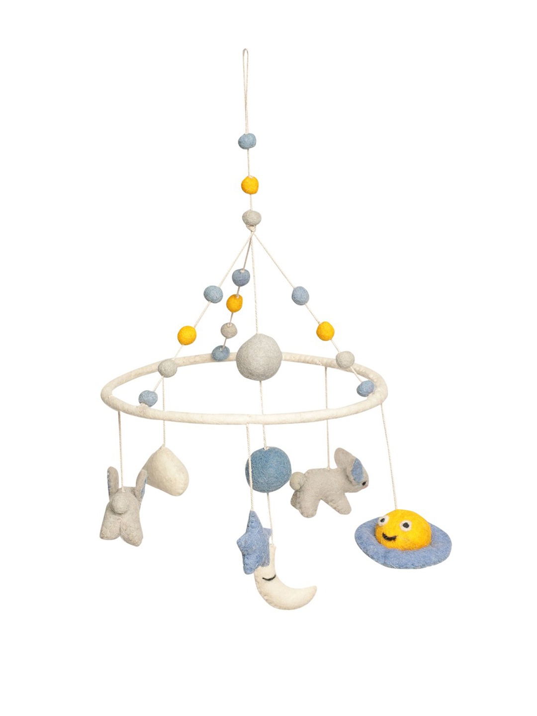 

MiArcus Blue & White Felt Cot Mobile Hanging