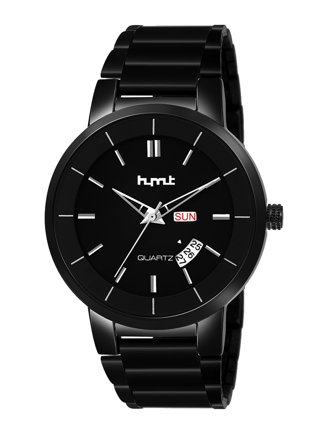 

HYMT Men Black Dial & Black Stainless Steel Straps Analogue Watch HMTY-7043