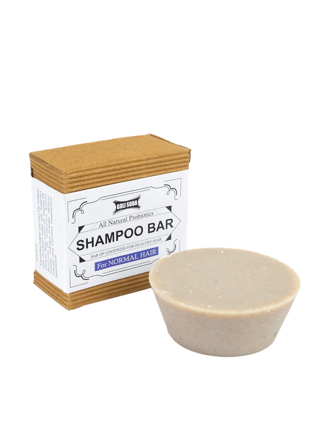 GOLI SODA All Natural Probiotics Shampoo Bar for Normal Hair - 90 g, White