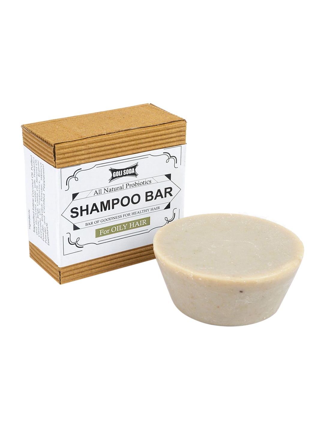 

GOLI SODA All Natural Probiotics Shampoo Bar for Oily Hair - 90 g, White