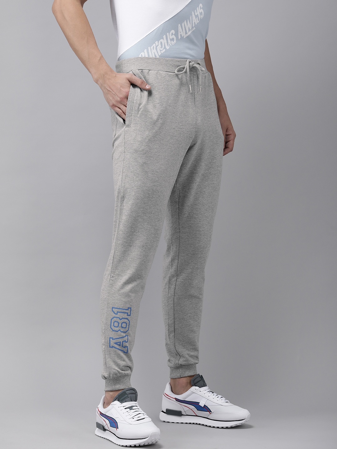 

Van Heusen ACADEMY Men Grey Solid Joggers