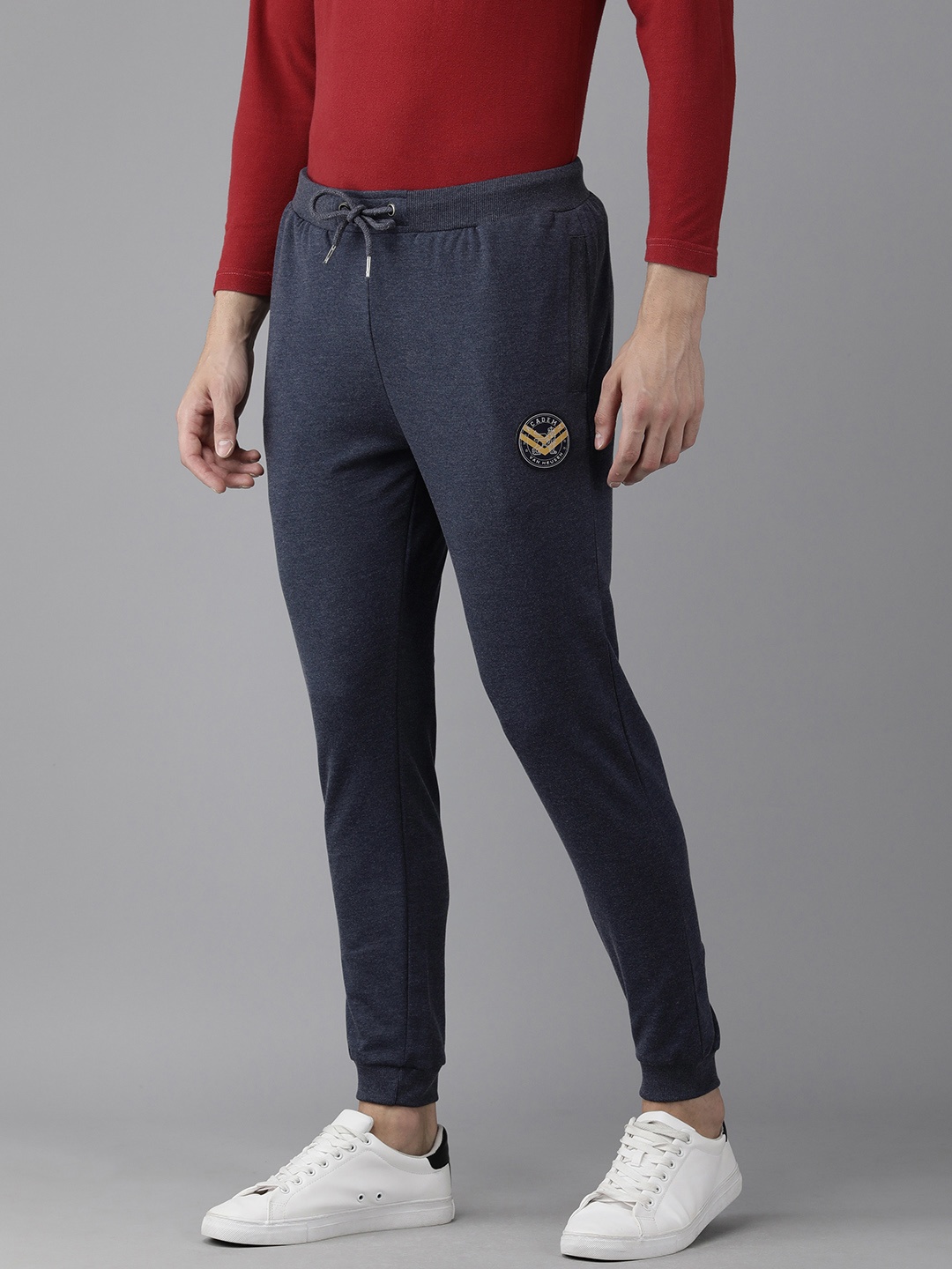 

Van Heusen ACADEMY Men Navy Blue Solid Slim Fit Joggers