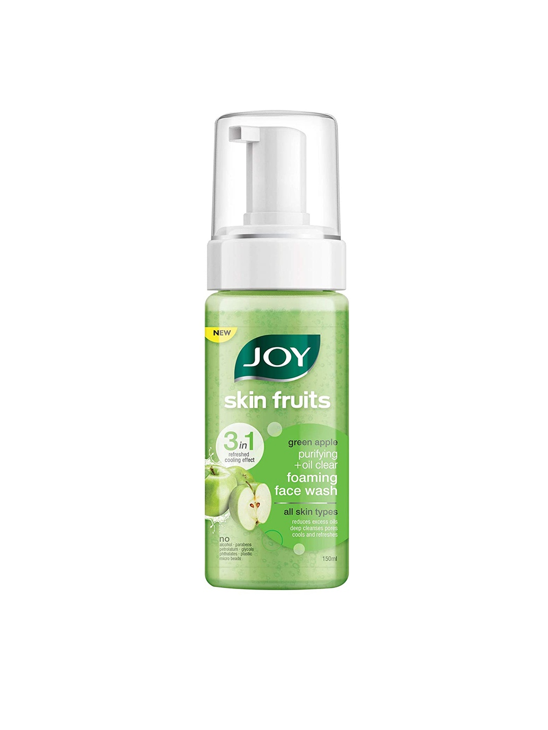 

JOY Skin Fruits 3-in-1 Green Apple Foaming Face Wash 150 ml, Na