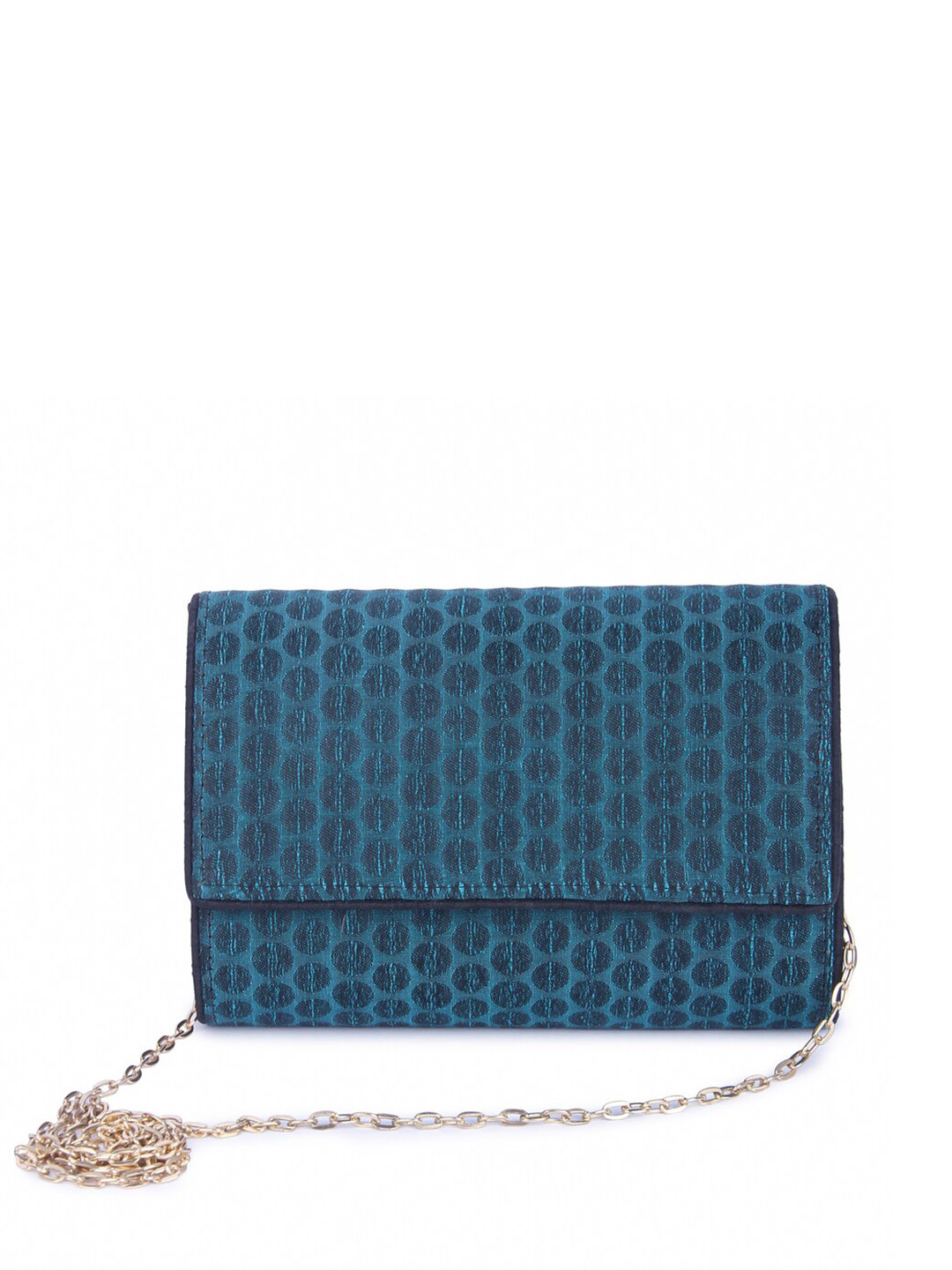 

The Purple Sack Teal Printed Purse Clutch