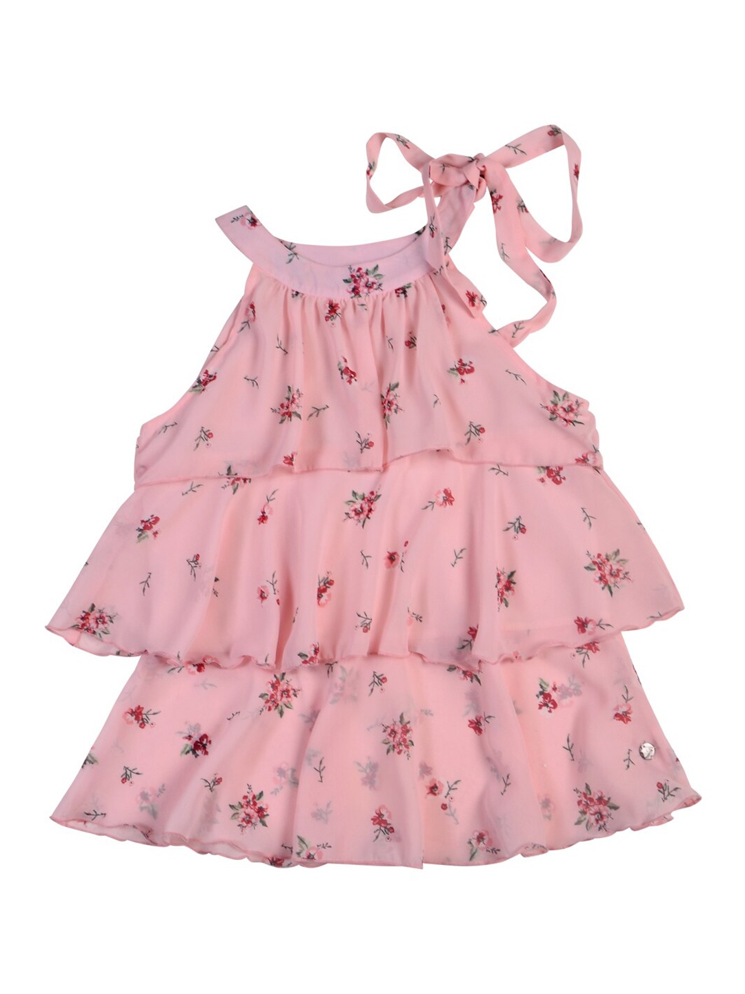 

Gini and Jony Girls Pink Floral Print Tiered Top