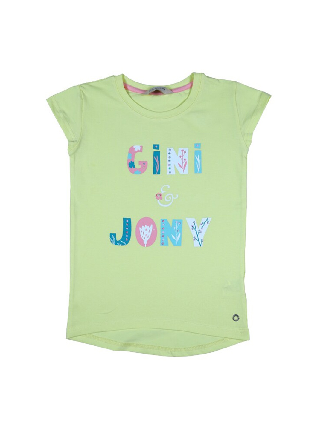 

Gini and Jony Girls Yellow Printed Top