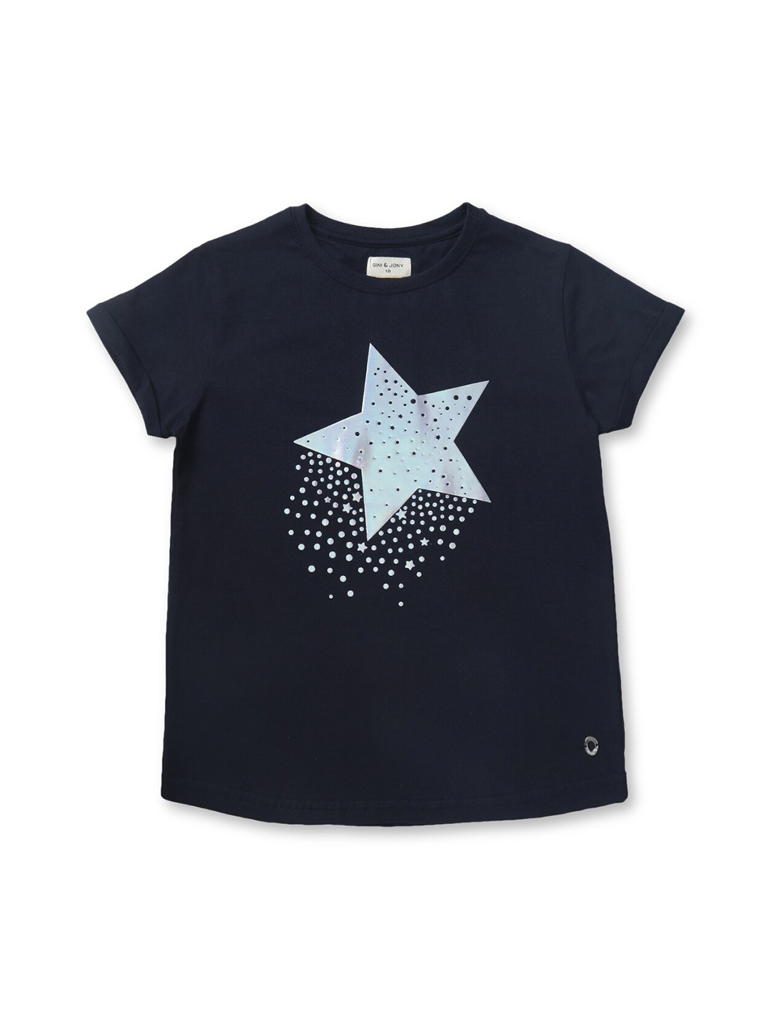 

Gini and Jony Girls Blue Printed Top