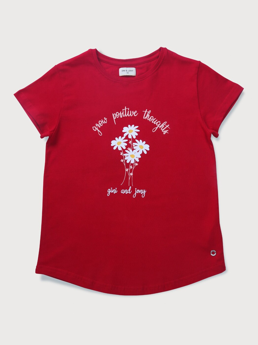 

Gini and Jony Girls Red Printed Top