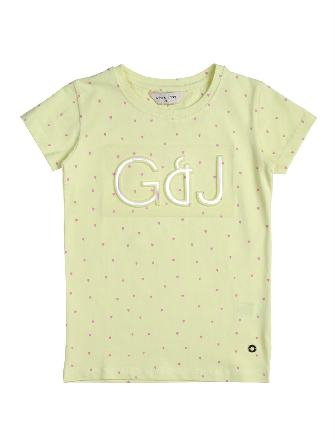 

Gini and Jony Girls Yellow Printed Top