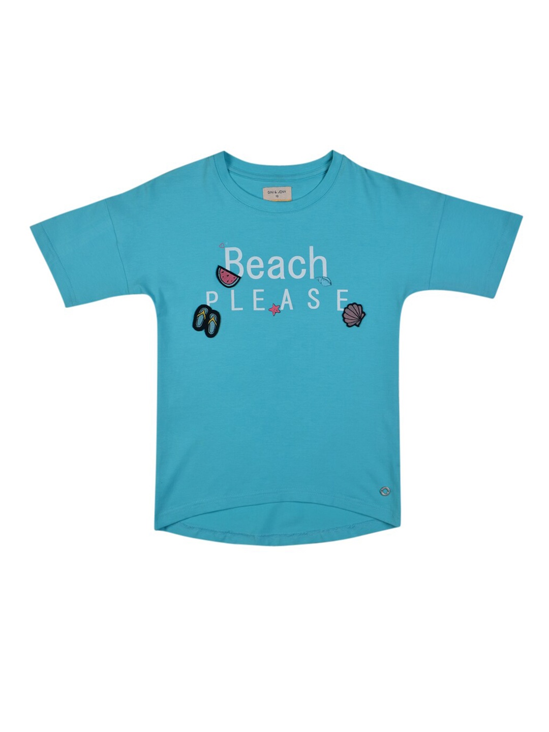 

Gini and Jony Girls Blue Printed Top