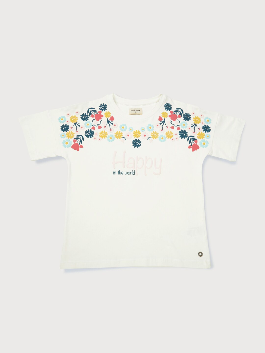 

Gini and Jony Girls Off White Floral Print Top