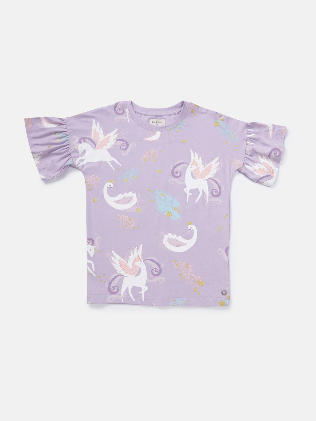 

Gini and Jony Girls Purple Printed Top