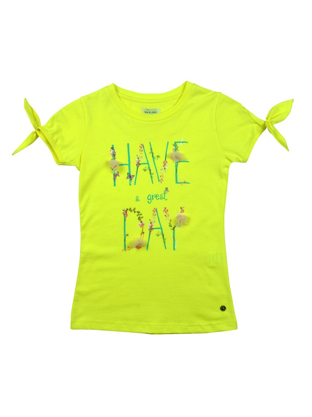 

Gini and Jony Girls Yellow Print Top