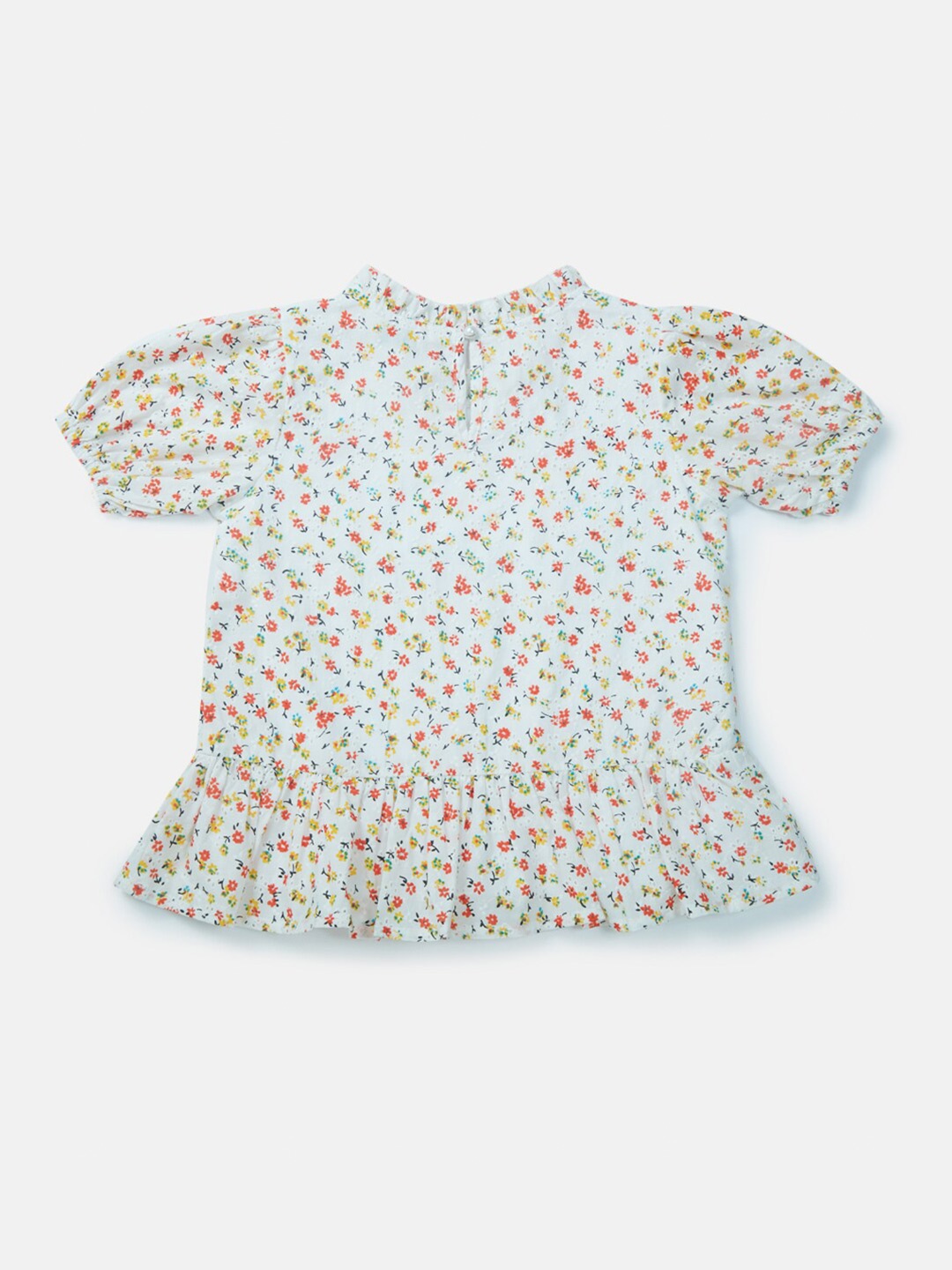

Gini and Jony Girls Off White Floral Print Peplum Top