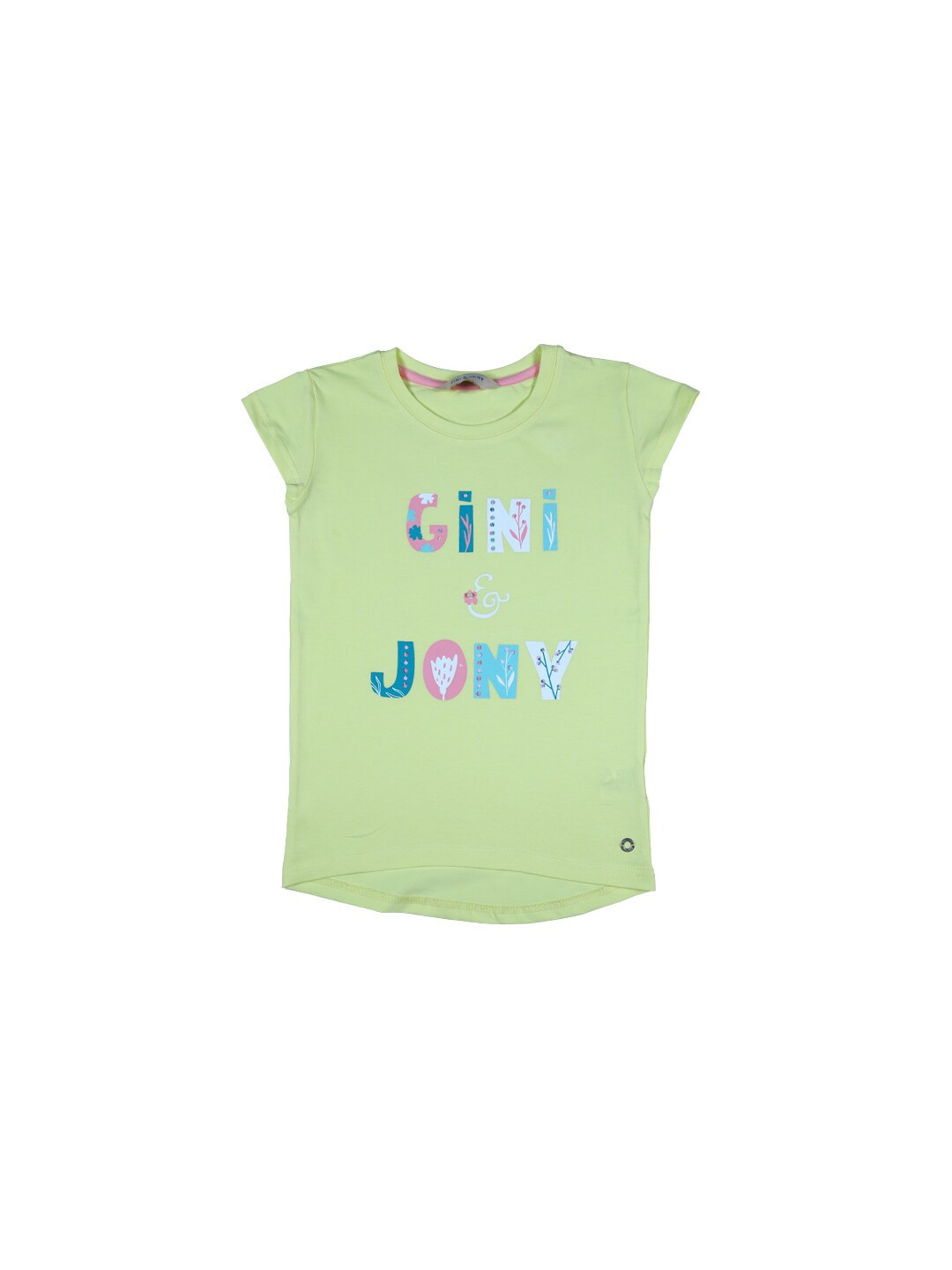 

Gini and Jony Girls Yellow Print Cotton Top