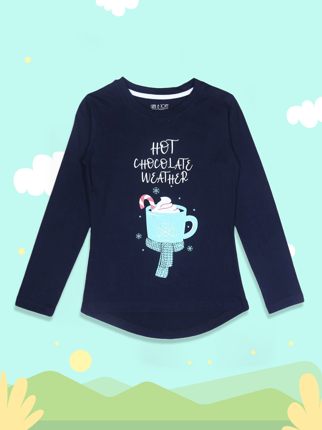 

Gini and Jony Girls Blue Print Top